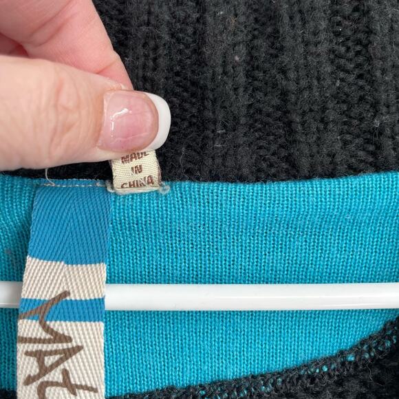 Vintage Matix‎ V-Neck Rib Knit Sweater Women's Size Large Black - Picture 7 of 12